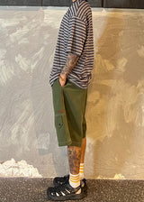 Bermuda shorts with local embroidered belt 3COLOR