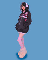 dalmatian hood zip-up
