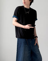クロップレイヤード半袖Tシャツ