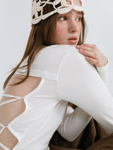 BACKLESS STRAP T-SHIRT / IVORY