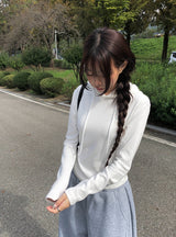 リアムピーチファズスリムフードシャーリングTシャツ