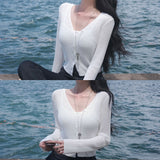 [MADE] Water, V-neck slim cardigan