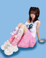 bunny one-shoulder crop T