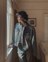 Noid western denim crop jacket