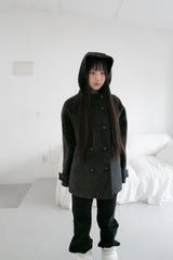 hood wool double coat(2colors)