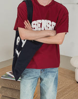 チェント パッチ レタリング ショートスリーブ Tシャツ