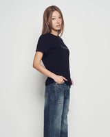 26SS WOMAN スパングルロゴ半袖Tシャツ