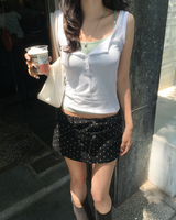 Dot double waist skirt pants