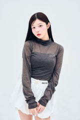 ストーンロゴハイネックTシャツ