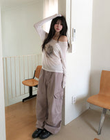 Kinz Dyeing Washing Snap Cargo Pants