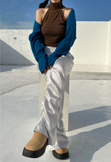 (FALL/WINTER ITEM) VIVID THICK KNIT LOOSE-FIT LAYERED CABLE-KNIT BOLERO CARDIGAN - 2 COLOR