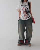 Funky Star Oversized Fit Boxy Short Sleeve T-shirt