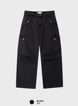 Look No-Mace Two-Button Field Cargo Wide Pants