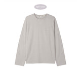 ソフトストライプTシャツ (ライトバイオレット)