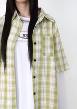 (UNISEX)シリーンオーバーサイズチェックシャツ