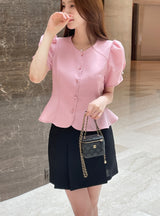 Luzel Puff Peplum Blouse