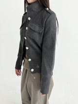 1540. Stand collar button jk (2color)