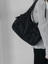 Miv Cracked Leather Shoulder Bag