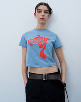 TWISTED LOGO CROP TSHIRT-BLUE