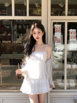 Chiffon Layered Frill Sleeveless Blouse (2color)