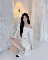 Cats Draping One-Shoulder Top