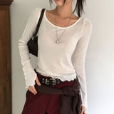 メローデザインロングスリーブカットソー (or Long-Sleeve Top)