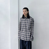 Ombre Plaid Drop-Shoulder Shirt