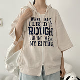 ラシットオーバーサイズショートスリーブフーディージップアップ(3 colors) H&L