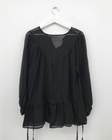 Pane see-through blouse (2color)