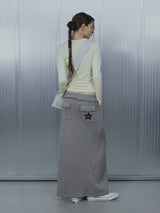 STAR HENLEY NECK TOP / YELLOW