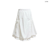 (2color) Shirring Pocket Frill Balloon Skirt