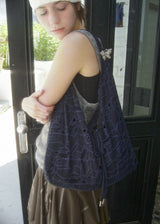 Jeanne Leaf Shoulder Bag_Navy