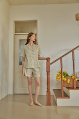 ULLALA PAJAMA Delia Short-sleeved Woman's Pair Cream[24116WPSSN]