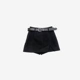 Leani Side Slit Wool Skirt (Belt Set)