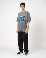 26FW ローリング ストーンズブラックブルーポスターショートスリーブ Tシャツ