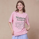 Maltese archive line graphic half sleeve T-shirt