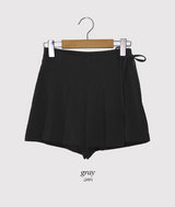 Summer Linen Pleated Ribbon Skirt Pants (3color)