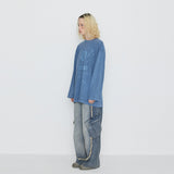 イントゥザギャラクシーピグメント長袖Tシャツ Light Blue