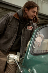 CORDUROY POINT WORK JACKET - DARK BROWN
