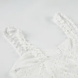 a punching eyelet bustier blouse
