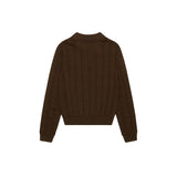 Openwork Collar Wool Knit_Brown