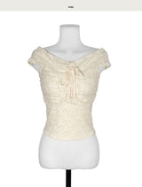 jazz all-off shirring lace top
