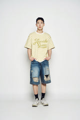 25SS STRIPE LOGO PRINT SHORT SLEEVE T-SHIRT OLIVE