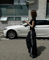 Silver Edge Line Wide-Leg Pants
