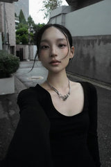 26FW★スカルプテッド Uネック ロングスリーブ