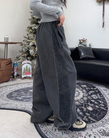 Raven Velvet Track Pigment Brushed Pants