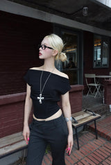 Low Pinstripe Capri Slacks
