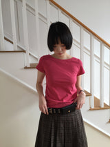 YWD PLAID PLEATS SKIRT + BELT (3color)