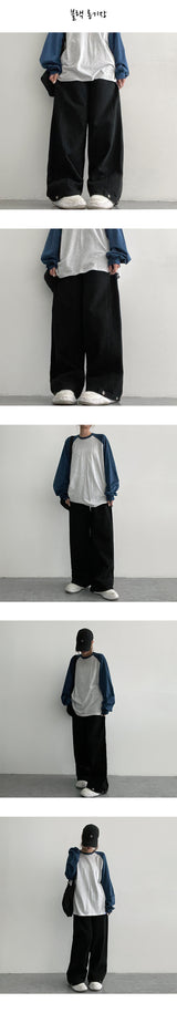 [3-tier length] [S–2XL] オフサイドタックワイドコットンパンツ (2 colors)