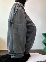 SHEEP FLEECE🐑PIGMENT STRAP RIVET BALLOON LONG PANTS💙🩶🤍3COLOR